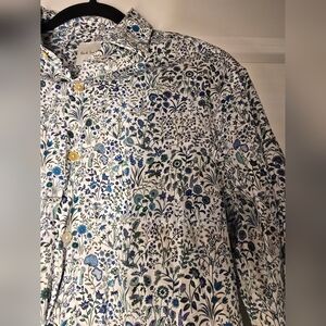 Paul Smith Men's Long Sleeve Button Down Blue Floral